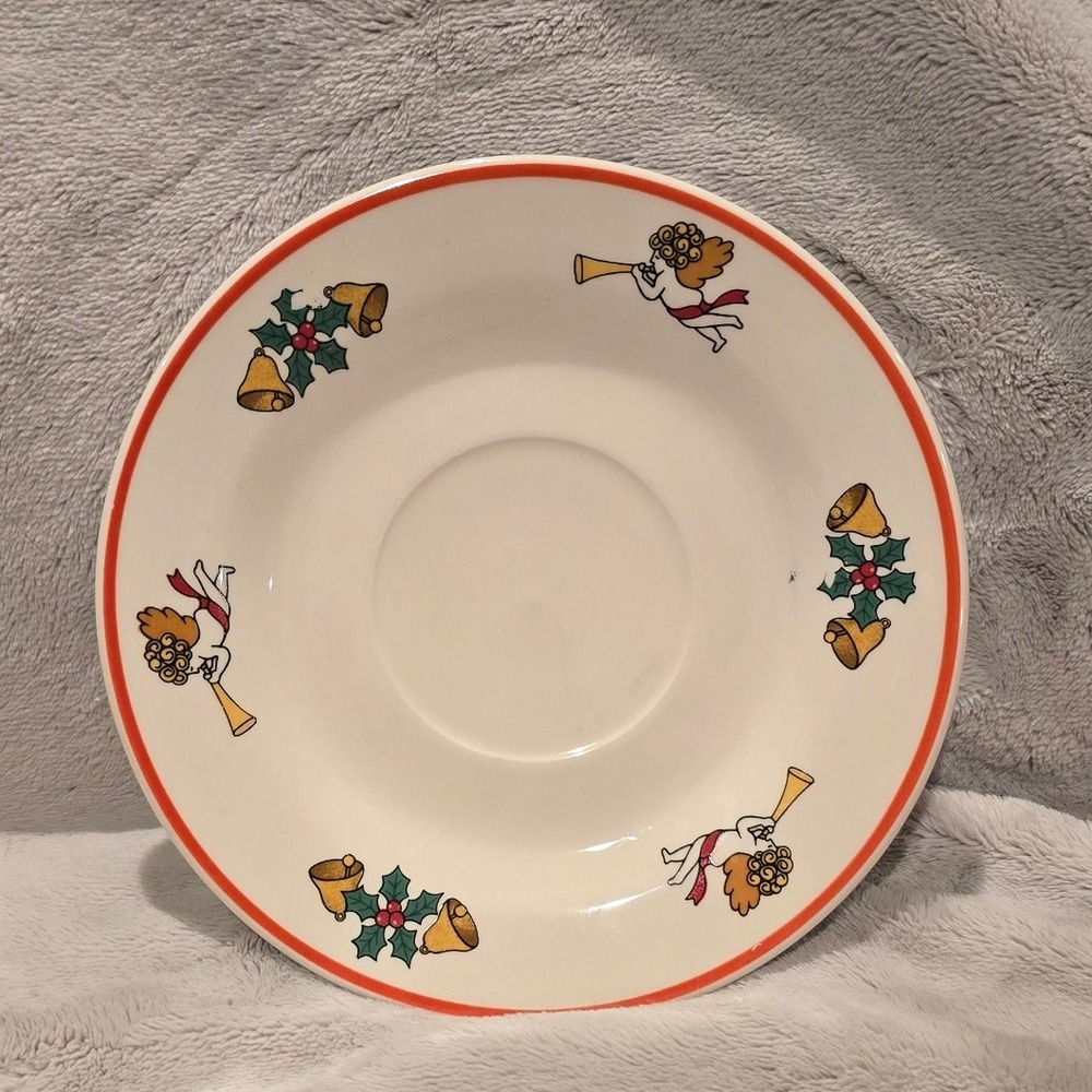 Jamestown China The Joy of Christmas Saucer Plates Set‎ of 11 Angels Bells Holly
